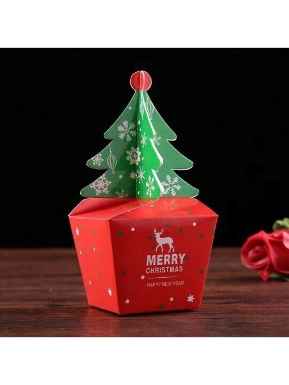 Christmas Tree Gift Box with Decorative Tree Top(24 Total)